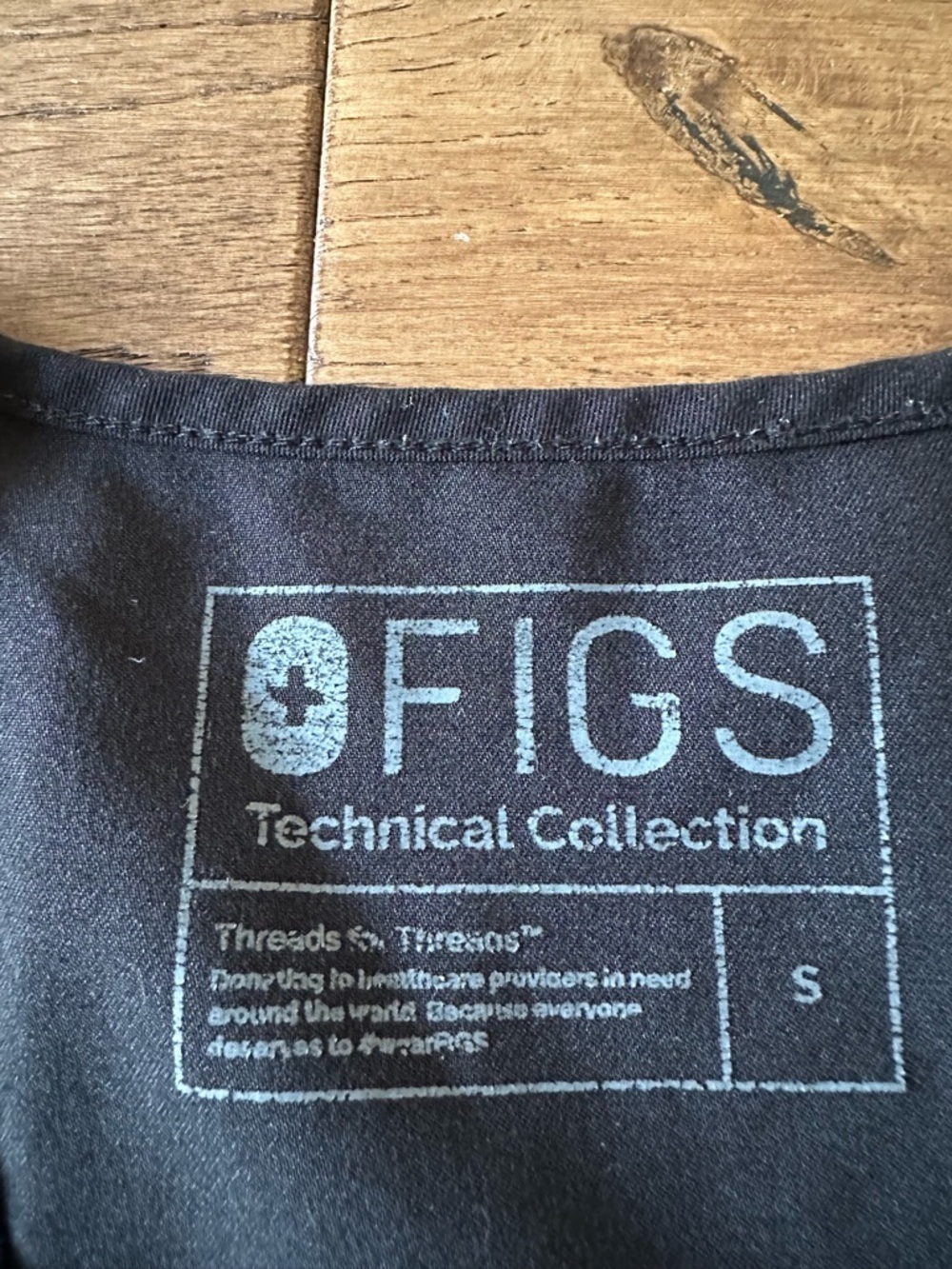 Figs Black Scrub Top Sz S Style # FW1100 PO# 1569 - Picture 3 of 4